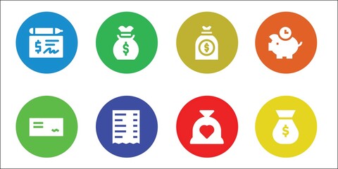 Modern Simple Set of debt Vector filled Icons
