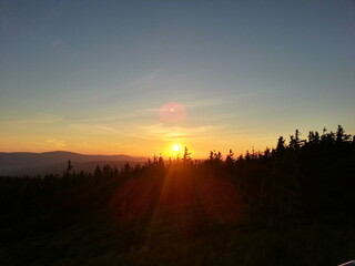 sunset in the mountains