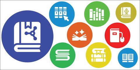 Modern Simple Set of e-book Vector filled Icons