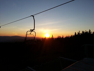 sunset over the city