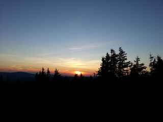 sunset in the mountains