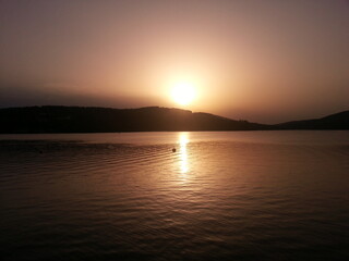 sunset over the river