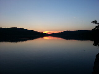 sunset over lake