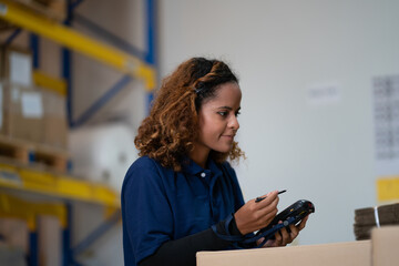 industrial worker in factory, worker man working in warehouse stock checking. suppervisor team control and management