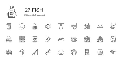 fish icons set