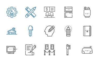 pen icons set