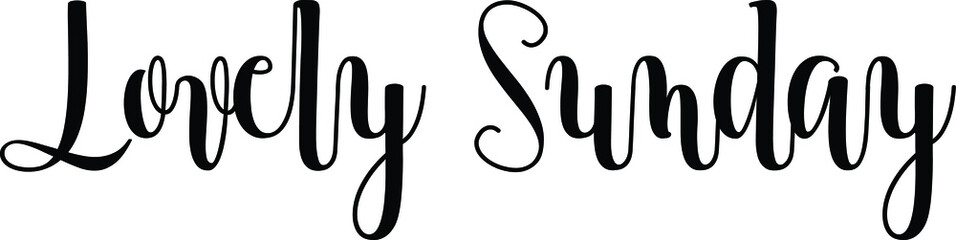 Lovely Sunday Handwritten Font Calligraphy Black Color Text 
on White Background
