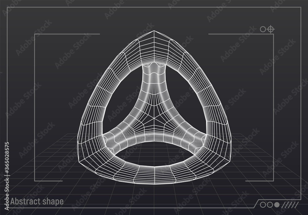 Aufkleber Abstract technology styled grid shape with blueprint or old scheme style on background