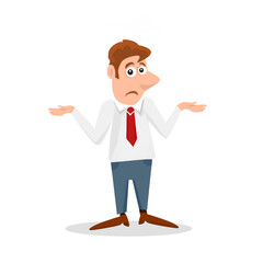 A man in dismay throws up his hands.