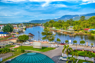 Lawas town in Sarawak, Borneo, Malaysia - obrazy, fototapety, plakaty
