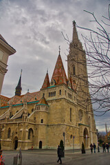 Fototapeta na wymiar Panorama Matthias Church, Matyas Templom, Budapest, Hungary.
