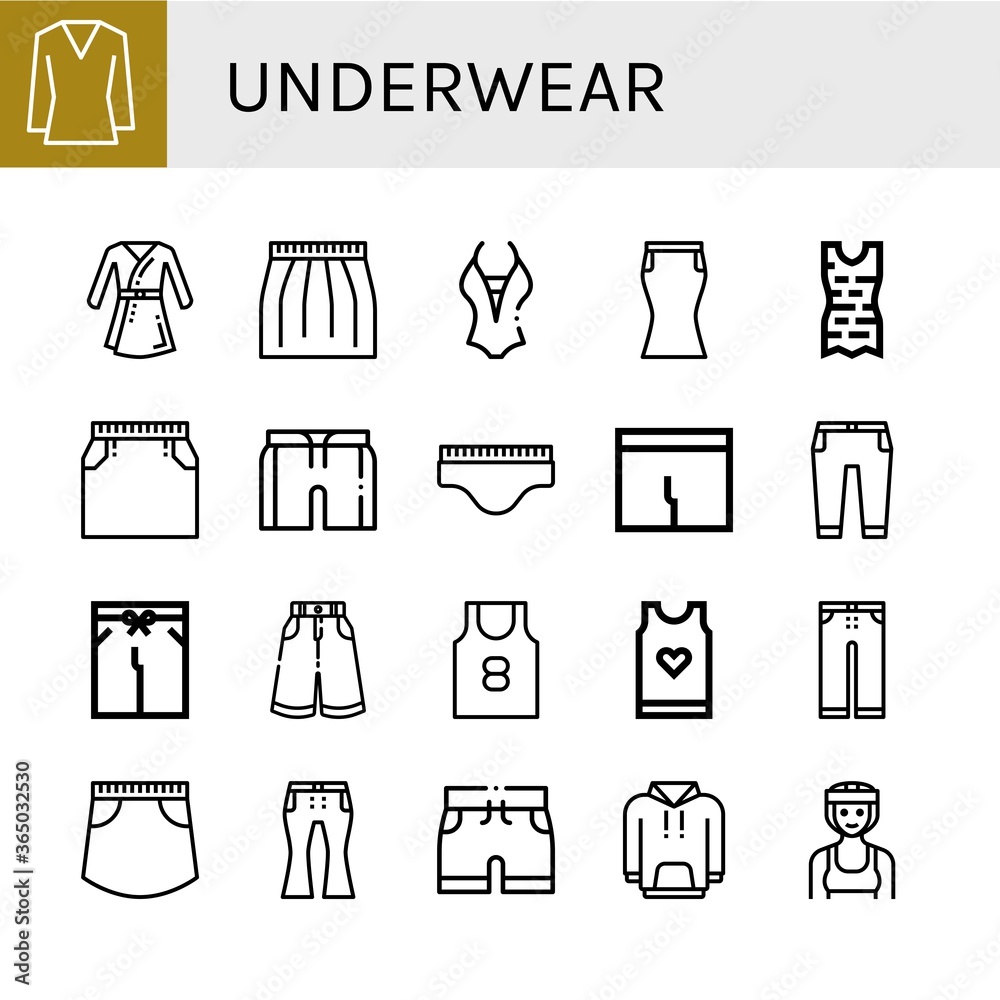 Canvas Prints underwear icon set