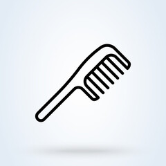 The comb is a device for combing the hair. The comb consists of knobs and denticles. line and linear icon.Barbershop single icon in cartoon style vector symbol stock illustration web.