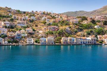 Fototapeta na wymiar Scenic landscape of Symi island in Greece. Europe