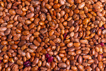 Red and purple raw beans for vegetarian food background