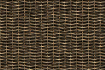 Brown wicker basket. Rattan texture. Detail handcraft bamboo weaving background. 3d illustration