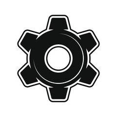 Gear wheel logo. Settings icon.