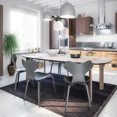 Kitchen Area with Dining Room Integration (detail) - 3d visualization