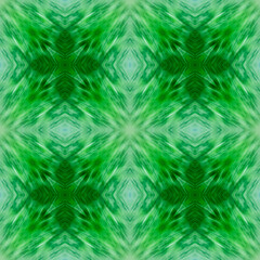 Computer graphics, illustration - a square pattern, kaleidoscope in different shades of green.