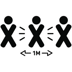 Illustration vector graphic of queue physical distancing symbol or sign vector