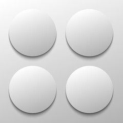 Set of blank round realistic labels.illustration.