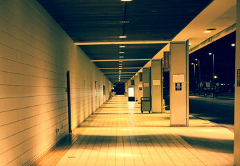 long corridor at airport