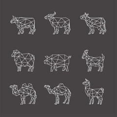 DEER ANIMAL ILLUSTRATION WITH POLYGONAL GEOMETRIC STYLE