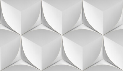 Plakat Futuristic 3D Wallpaper of white concrete hexagon shape with the gold fading on the edges