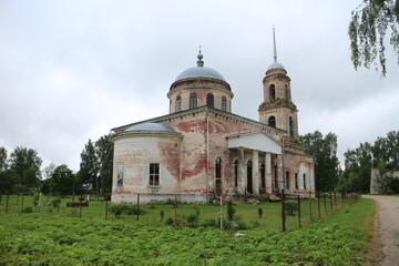 Fototapeta na wymiar Old church on a summer day in the village