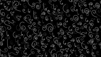 Doodles on a black background. Vector illustration. Seamless background.