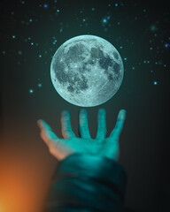 moon in the hand