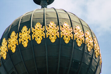 Obraz premium View of The Dohany Street Synagogue also known as the Great Synagogue, is a historical building in Erzsebetvaros and the largest synagogue of Europe 