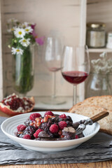 Sauteed Chicken Liver with Red Wine and Berries