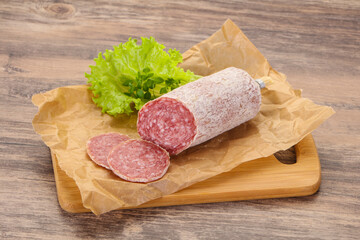 Italian dry Saliami pork sausage