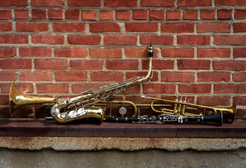 Fototapeta na wymiar Musical Instruments Jazz Club