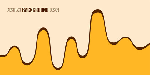 Abstract background, poster, banner. Composition of smooth dynamic waves. Streaks of color paint drop run down the wall. Trendy design. Vector color illustration in flat style.