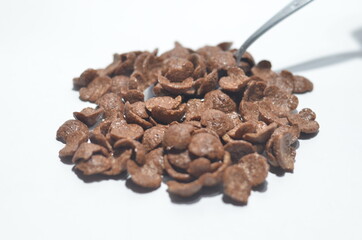 Scoop Out Cereal on White Isolated Background