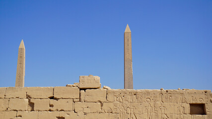 Egipt, Luksor, Karnak, obelisk, monolit, Faraon, Świątynia - obrazy, fototapety, plakaty