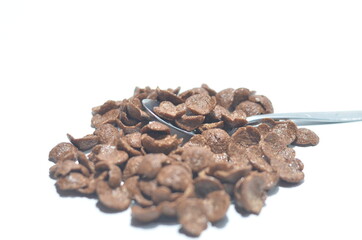Scoop Out Cereal on White Isolated Background