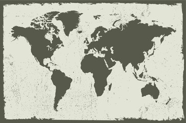 Old grunge world map