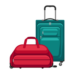 Illustration of travel suitcase and bag.