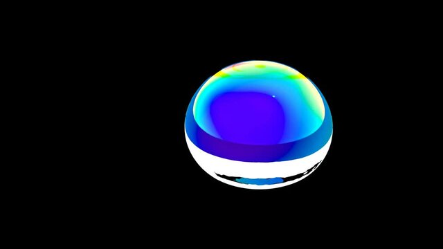 Rainbow drop drops and jumps on the surface 4k