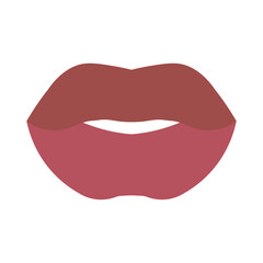 Red cartoon woman lips. Vector illustration.