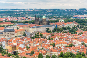 Fototapeta na wymiar Prague city house roof view