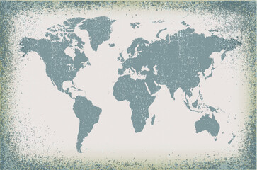 Grunge World Map Background