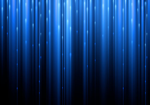 Abstract technology background. High speed motion. Hi-tech. Blue laser beams with sparkle