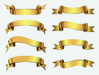 Obraz premium Set of golden ribbon banners