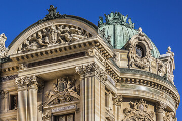 Architectural details of Opera National de Paris (Garnier Palace) - famous neo-baroque opera...