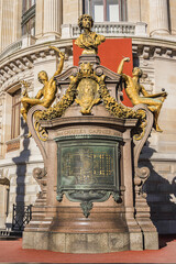 Architectural details of Opera National de Paris (Garnier Palace) - famous neo-baroque opera...