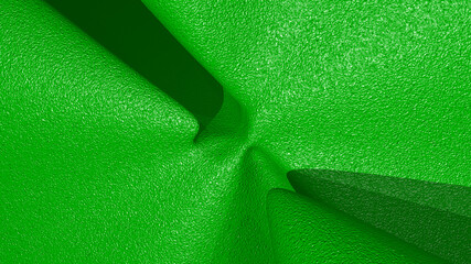 Mathematical shape made of GREEN monochromic 3D curved abstract background image made of plain spotted patterns with shadow perspectives. illustration and beautiful